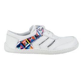 Zapatillas descalzos de cuero para mujeres minimalista Layla Olivier White blanco