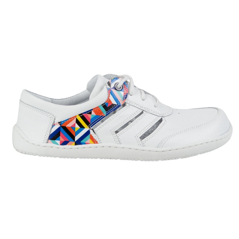 Zapatillas descalzos de cuero para mujeres minimalista Layla Olivier White blanco