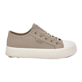 Material de zapatillas para mujeres en la plataforma gris Big Star RR274779