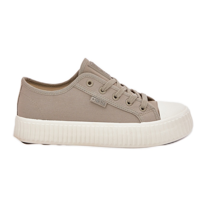Material de zapatillas para mujeres en la plataforma gris Big Star RR274779