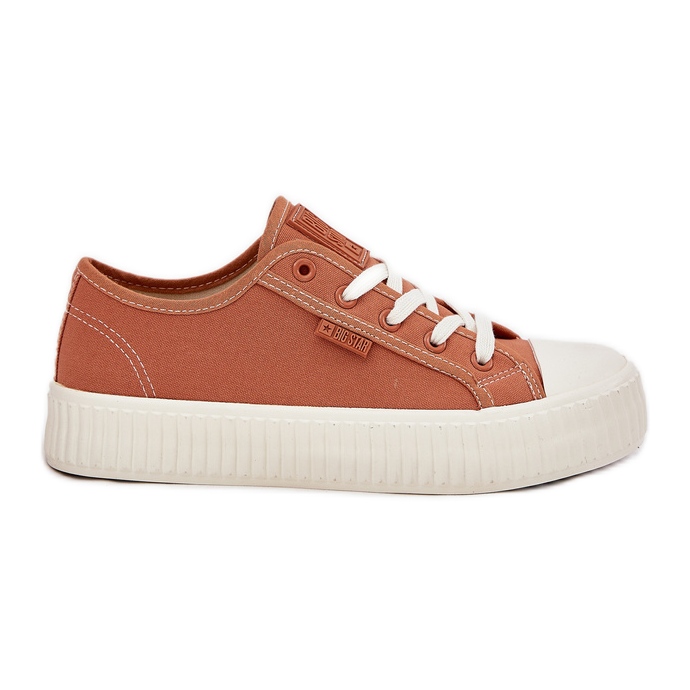 Material de zapatillas para mujeres en la plataforma naranja Big Star RR274778