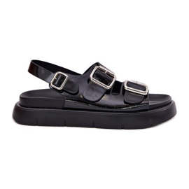 Sandalias para mujeres lacadas en cuero con Big Star RR2746662 Hebillas negras negro