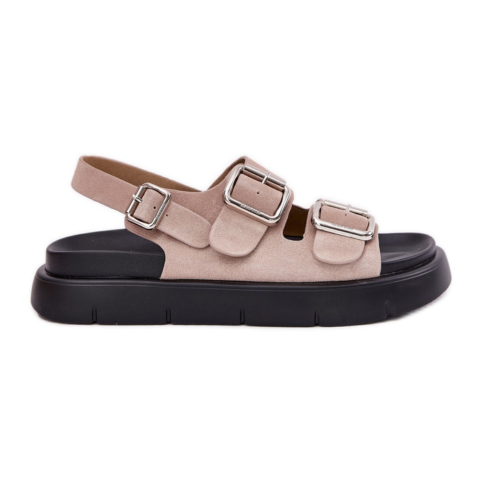 Sandalias de gamuza para mujeres con Big Star RR274663 CLAMPS PINK rosado
