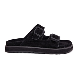 Flip de gamuza femenina con D.Franklin DFSH405001 abrazaderas negras negro