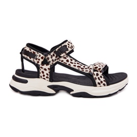 Sandalias de velcro de mujer D.Franklin DFSH406002 Negro y beige