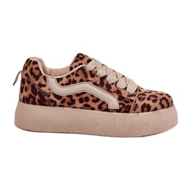 Inna Zapatillas Mujer Plataforma Leopardo beige