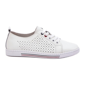 S.Barski Zapatos de cuero para mujeres S. Barski LR51-587 White blanco