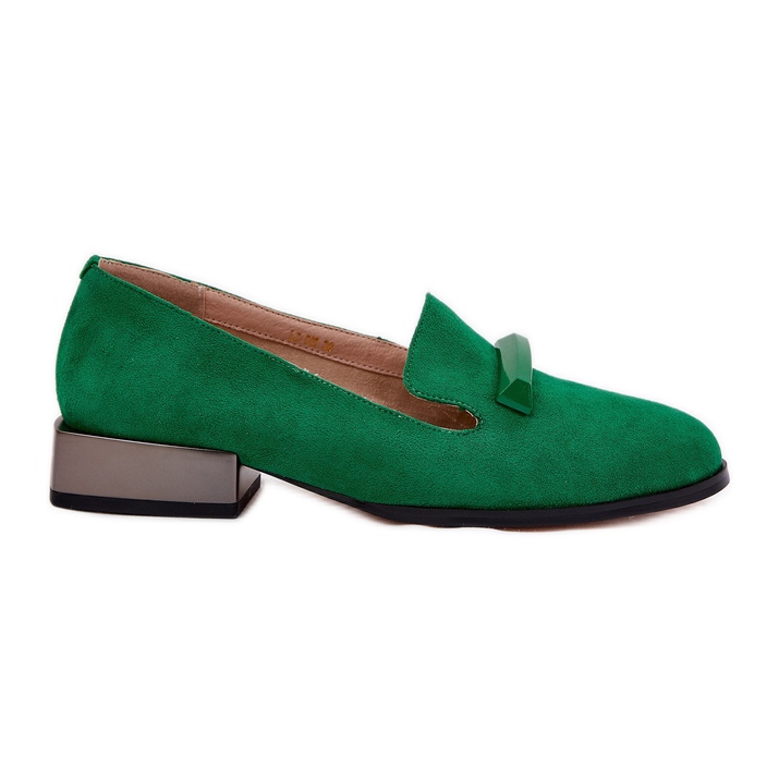 S.Barski Zapatos de gamuza para mujeres con un adorno LZ51-505 Verde S.Barski Zapatos de gamuza para mujeres con un adorno LZ51-505 Verde