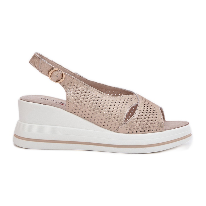 S.Barski Sandalias de cuero para mujeres S. Barski LR51-660 Openwork dorado