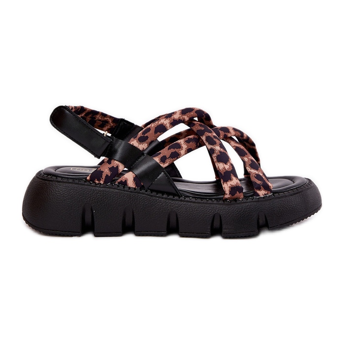 Inna Sandalias de mujeres en la plataforma con leopardos marrón Inna Sandalias de mujeres en la plataforma con leopardos marrón