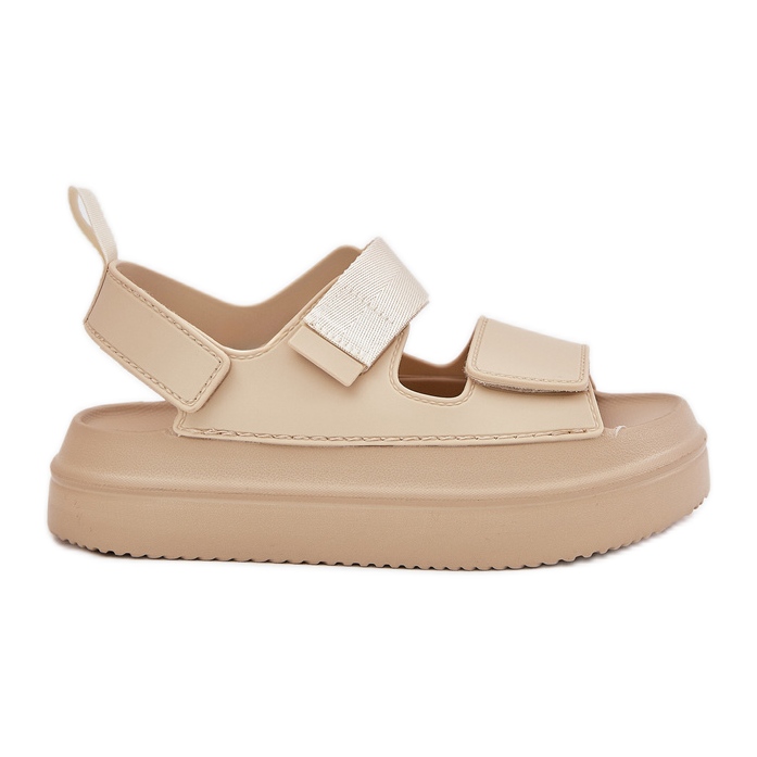 Inna Sandalias para mujeres en la plataforma con velcro beige