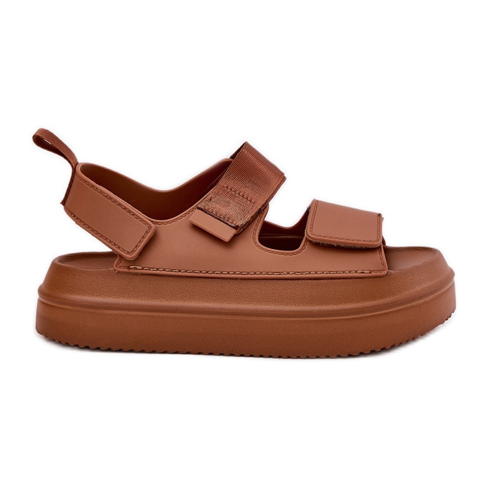 Inna Sandalias para mujeres en Camel Velcro Plast marrón Inna Sandalias para mujeres en Camel Velcro Plast marrón