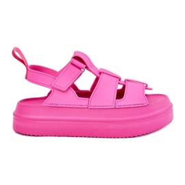 Inna Sandalias femeninas en la plataforma Fuchsia rosa