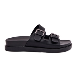 EVento Zapatillas para mujeres con hebillas doradas hebillas negras negro EVento Zapatillas para mujeres con hebillas doradas hebillas negras negro