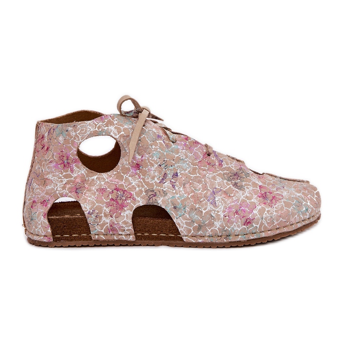 Botas de cuero estampadas maciejka 03426-48 beige