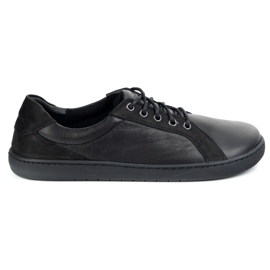 Olivier Zapatos para hombres descalzo cuero minimalista 909J negro