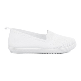 Shelvt Zapatillas de deslizamiento blancas con una parte superior flexible blanco