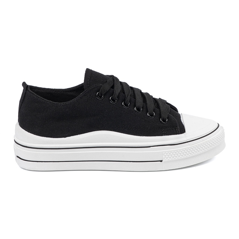 Shelvt Zapatillas negras para mujeres con suela blanca negro