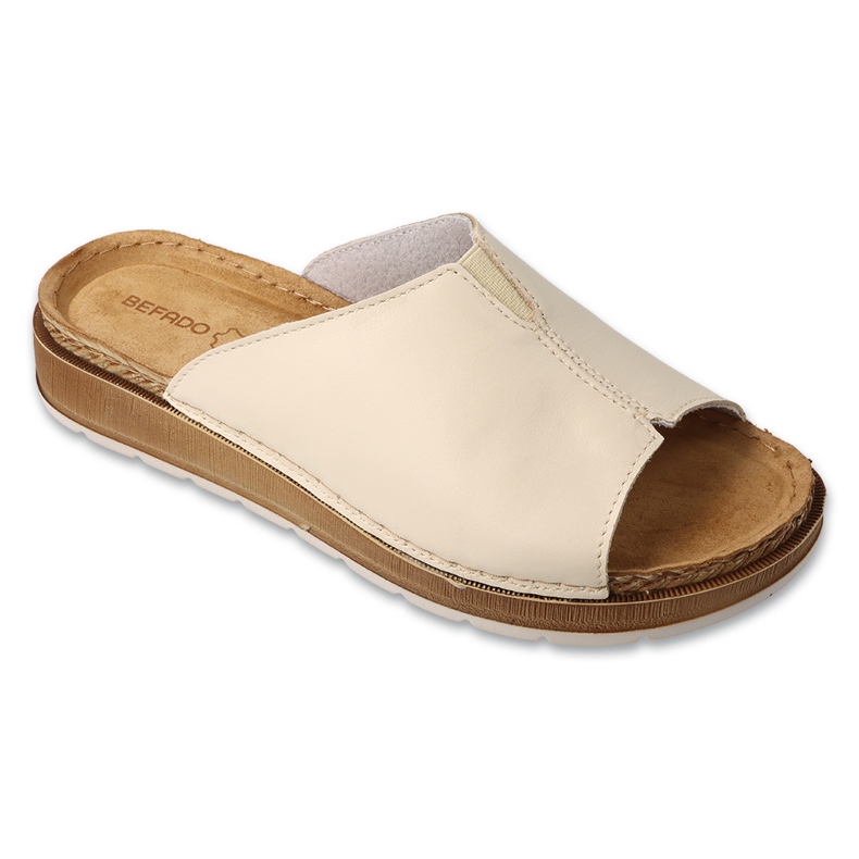 Zapatillas de cuero para mujeres de Befado 158D279 beige