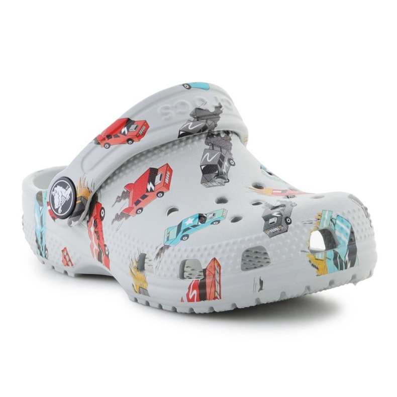 Crocs Classic Race Car Graphic 210992-1nn Flip Flip Flip blanco