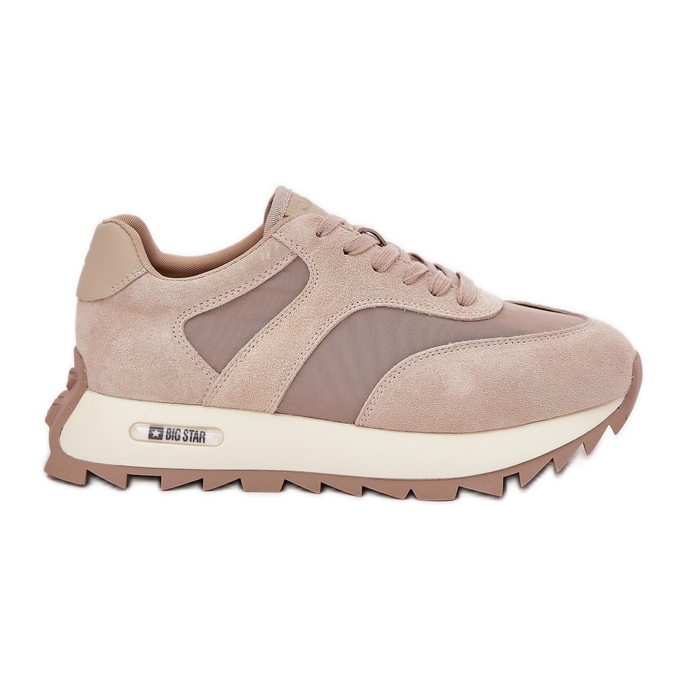 Zapatillas de ante en la plataforma de mujeres Big Star RR274897 beige
