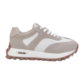 Zapatillas de ante en el Big Star Women RR274896 Plataforma de mujeres Hi-Polish System Biało-Ware blanco