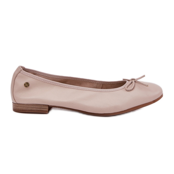 Ballerinas de cuero femenino maciejka P6800-04 beige