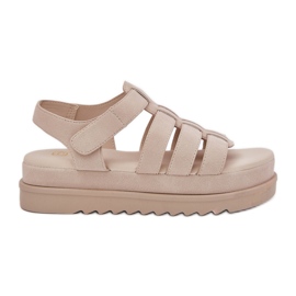 Inna Sandalias de mujeres en la plataforma Eco Suede beige