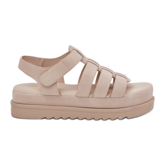 Inna Sandalias de mujeres en la plataforma Eco Suede beige