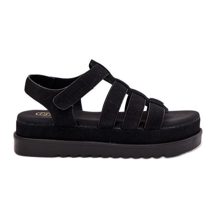 Inna Sandalias para mujeres en la plataforma Eco Suede Black negro