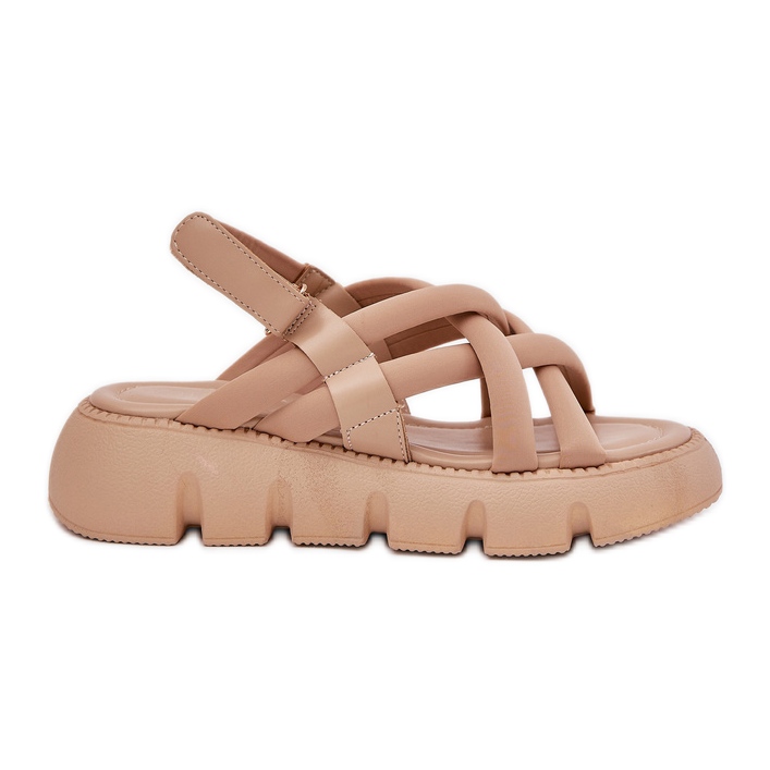 Inna Sandalias para mujeres en la plataforma con rayas beige