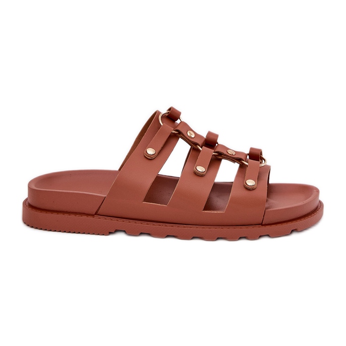 Inna Zapatillas para mujeres con rayas de camello marrón