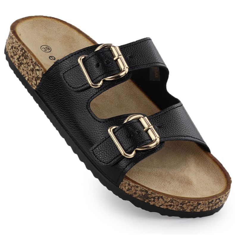 EVento Chanclas para mujeres con abrazaderas negras 7220 negro EVento Chanclas para mujeres con abrazaderas negras 7220 negro