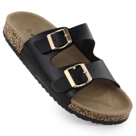 EVento Chanclas para mujeres con abrazaderas negras 8323 negro