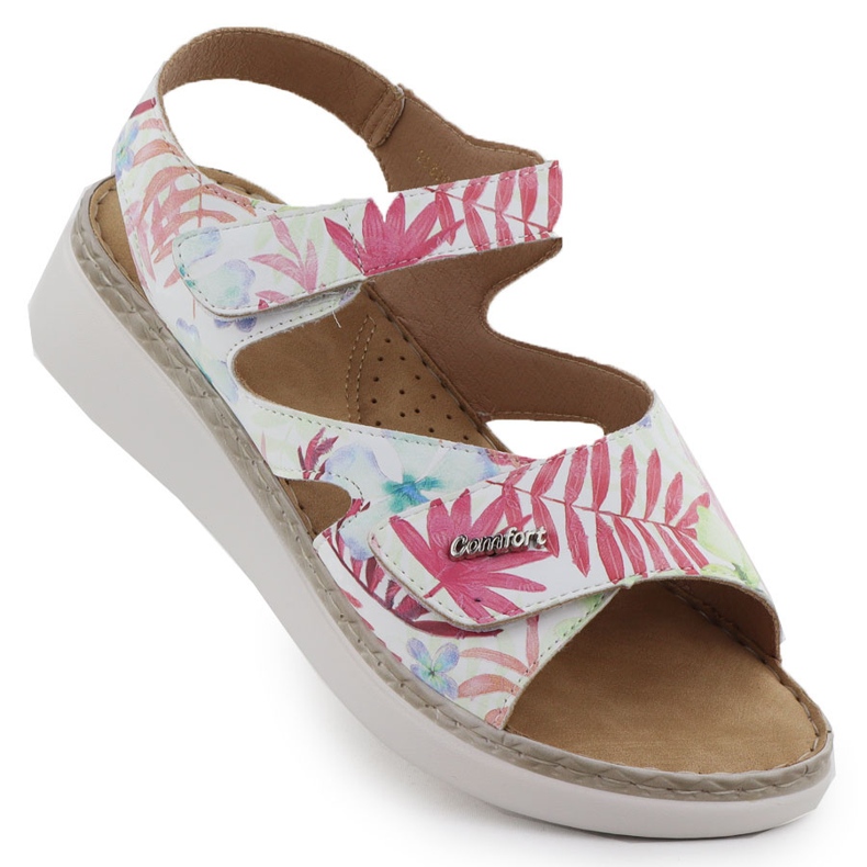 Sandalias de mujeres en cuña con flores blancas Evento blanco