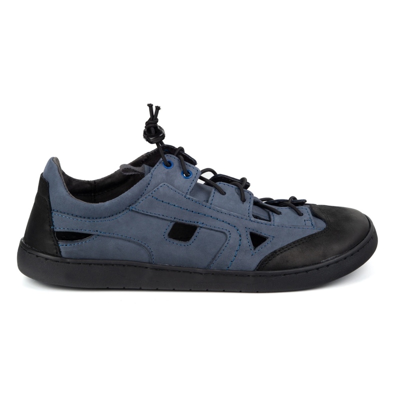 Zapatos de cuero descalzo para hombres Olivier 320kz con ventilación azul marino