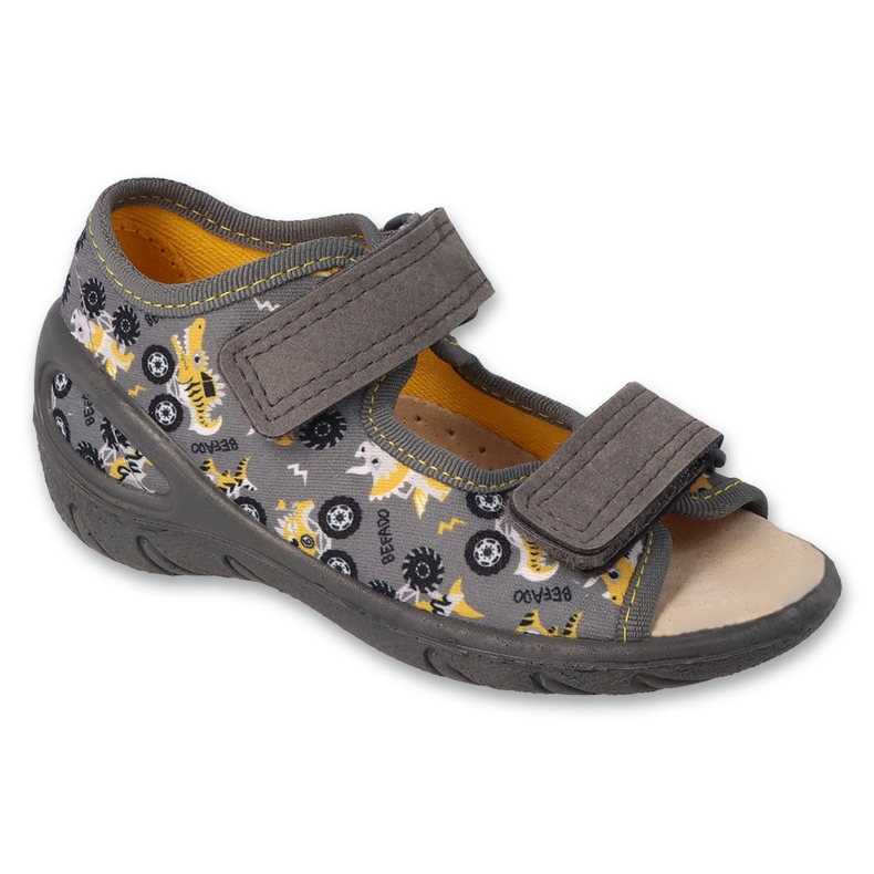 Zapatillas para niños de Befado PU 063P012 Inserto de cuero gris
