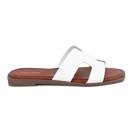 Sergio Leone Chanclas blancas con un dedo cuadrado blanco