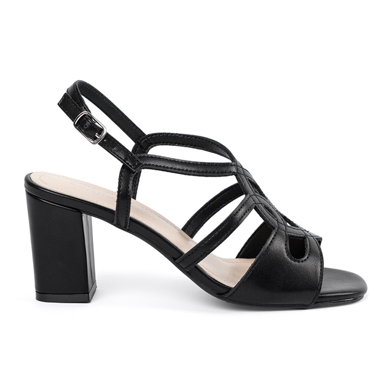 Sergio Leone Sandalias negras de tacón para mujer. negro