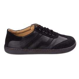 Zapatos de cuero para mujeres descalzos Olivier Eliza Black negro