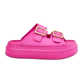 Inna Flip Flip Flip Flip en la plataforma con hebillas doradas Fucsia rosado