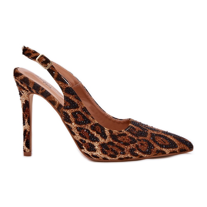 Inna Sandalias decoradas en un estampado de leopardo de tacón alto marrón