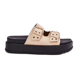 Inna Flip Flip Flip con hebillas en la plataforma beige