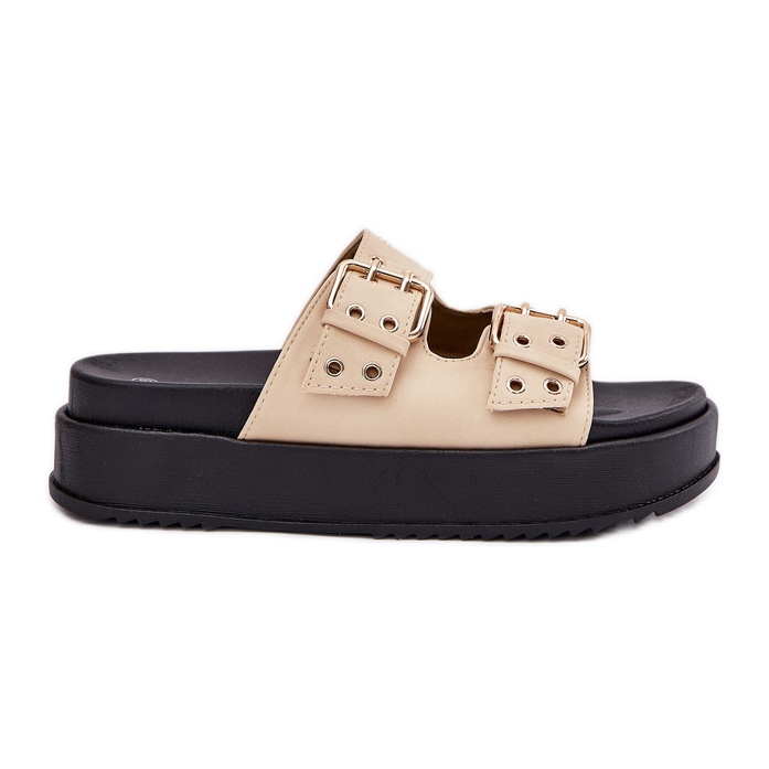 Inna Flip Flip Flip con hebillas en la plataforma beige