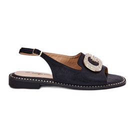 S.Barski Sandalias para mujeres con detalle decorativo S. Barski KV51-081 Negro