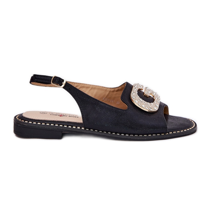 S.Barski Sandalias para mujeres con detalle decorativo S. Barski KV51-081 Negro