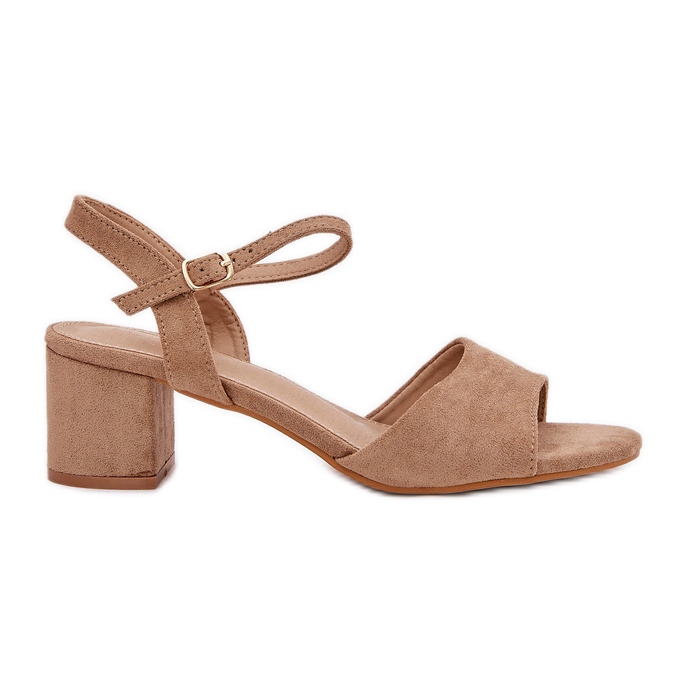 EVento Sandalias beige de tacones de mujer Eco Leede clásico