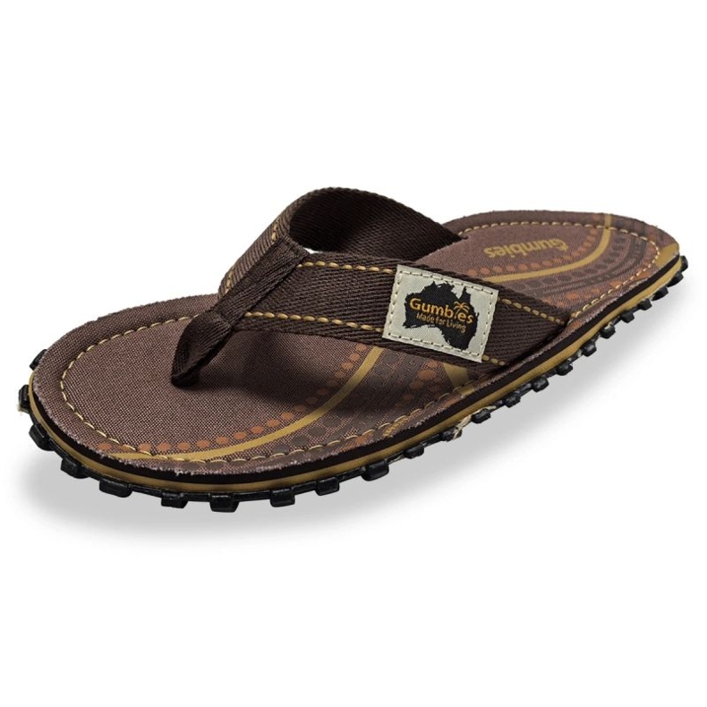 Gumbies Flip-flops de isleño japonés unisex aborigen gu-ffisl095 marrón
