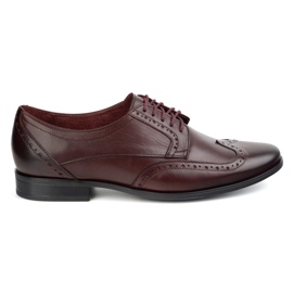 Olivier Zapatos de cuero para hombres - Modelo 1023 Cherry rojo