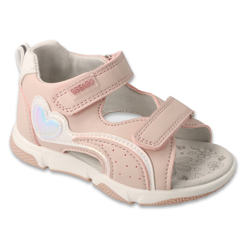Sandalias infantiles de Befado Inserto de cuero 170p108 Rosa rosado